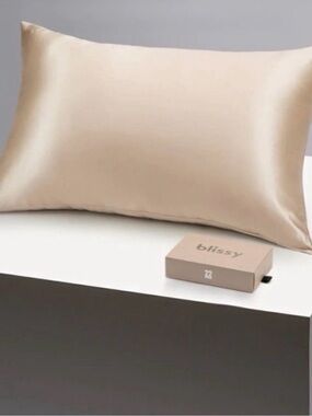 Blissy Queen 100% Silk Pillowcase Champagne NIB